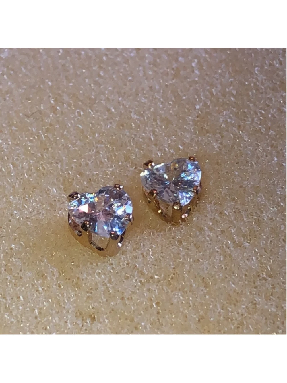 Gold Plated Sterling Silver L 925 Heart Dainty Stud Earrings